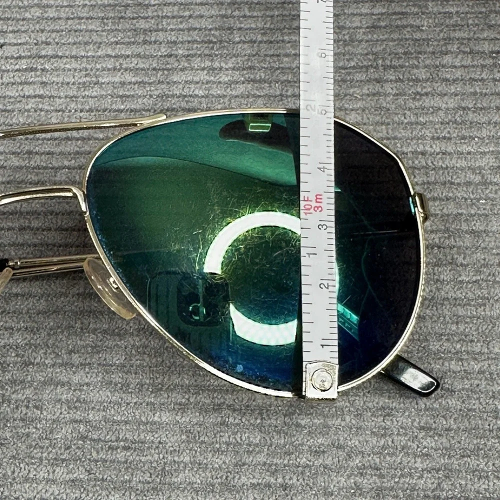 Marc Jacobs Gold Aviator Y2K Sunglasses Blue Green Mirror Lens 050561-907 Italy